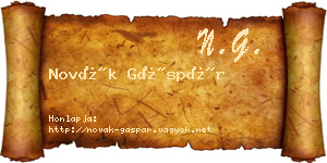 Novák Gáspár névjegykártya
